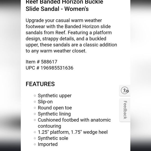 Reef Banded Horizon Buckle Slide Sandal- Black - Picture 6 of 10